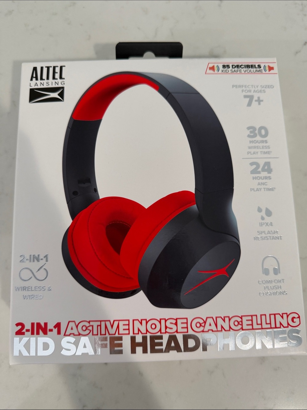 Altec Lansing Kid-Safe Headphones - Black & Red